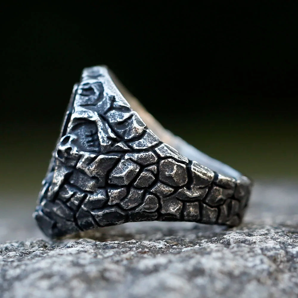 2023 Men's 316L stainless steel ring biker Retro cross skull Ring For Men fashion Chic Fancy Halloween Jewelry free