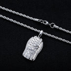Iced Out Masked Head Pendant — 925 Silver
