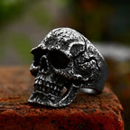 Vintage 316L Stainless Steel Black Skull Ring For Men Boys Gothic Hip Hop Skeleton Rings Fashion Heavy Jewelry Gift Dropshipping