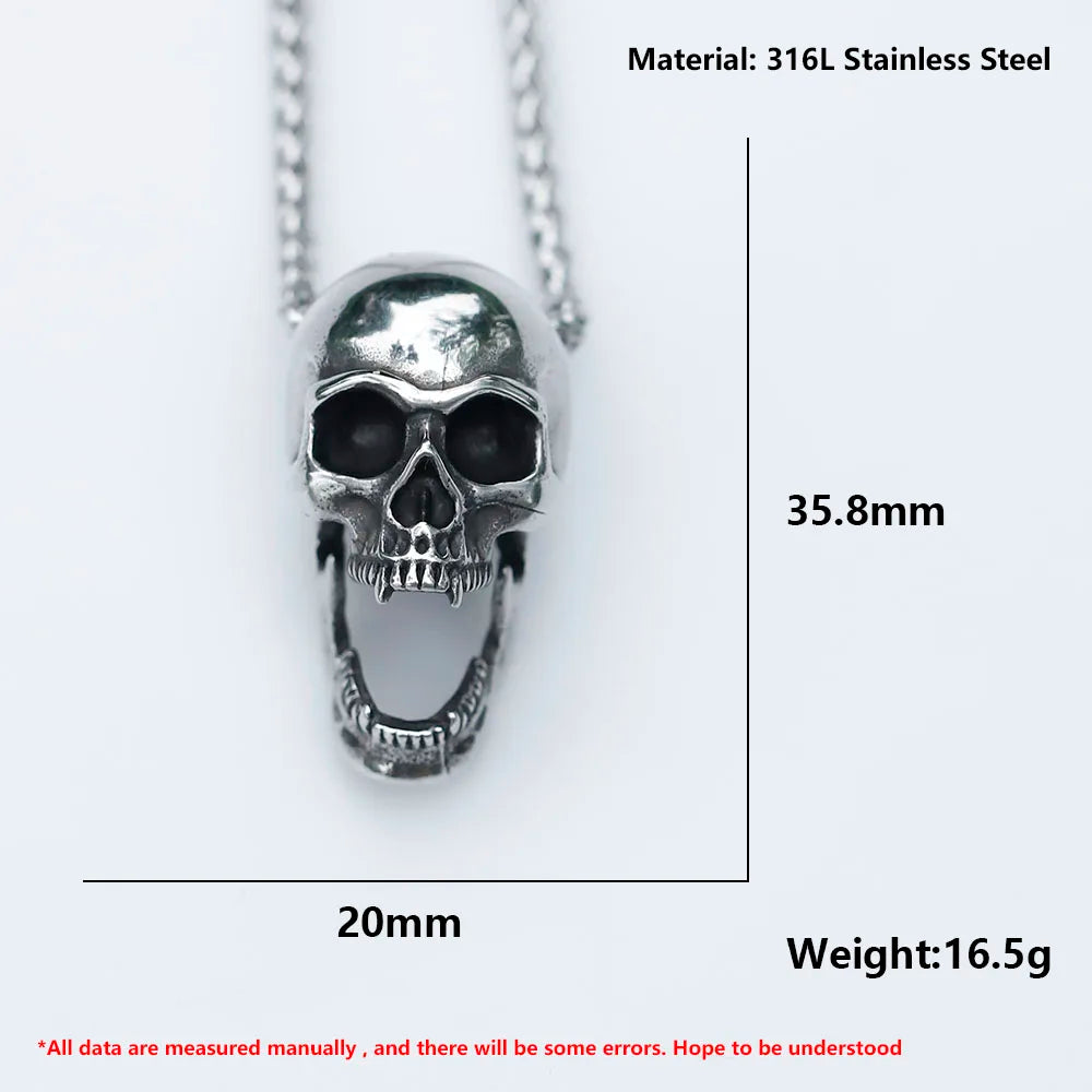 Goat Skull Pendant Necklace — 316L Stainless Steel