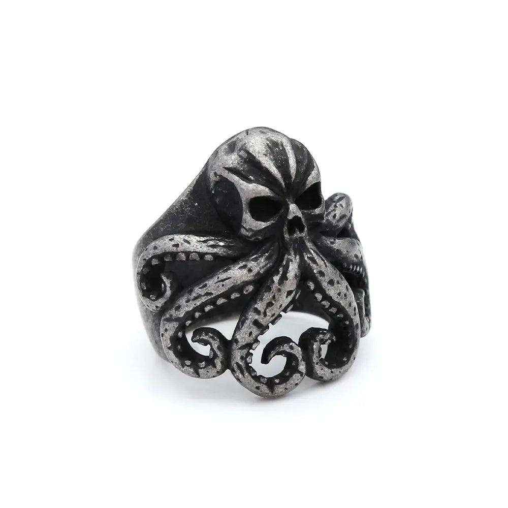 Octopus Skull Ring — Stainless Steel