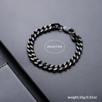 Hiphop Cuban Chain Bracelet Men 4 Styles Black Stainless Steel Snake Bone Link Stylish Braslet Street Cool Boyfriend
