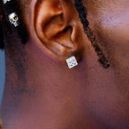 Gold Iced Out Stud Earring Statement Crystal