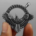 YQ Viking Crow 316L Stainless Steel Pendant Necklace For Men Punk Pirate Chain Jewelry Accessories