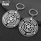 Steel Earrings Hekate Wheel Drop Strophalos Hecate