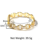 Uwin 12mm Byzantine Chain CZ Fully Iced Out Link Baguetter Pave Setting Necklace Jewelry Accessories