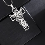 Saint St. Benedict Jesus Cross Pendant Necklace Men and Women Religious Christian Catholic Amulet Stainless Steel Jewelry