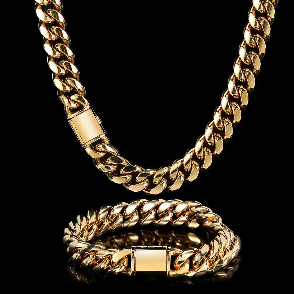 Stainless Steel Cuban Chain Necklace Miami 8-14MM