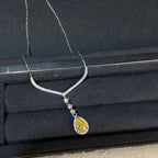 Luxury Solid Platinum PT950 Women's Ice Flower Cut Drops Diamond Pendant Necklace