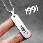 Year of Birth Tags Men Necklace With Pendant Stainless Steel Jewelry for Fashion Women Punk HipHop Accessories Gifts
