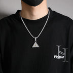 THE BLING KING Pyramid Horus Eyes Pendant Necklace Twist Chain Micro Paved Cubic Zirconia Gold Plated Mens Hip Hop Jewelry Gifts