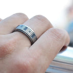 Stainless Steel Tai Chi Spinner Ring Statement