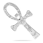 Vintage Carved Egyptian Scriptures Big Ankh Cross Finger Ring For Women Men Gothic Open Crosses Amulet Band Jewelry