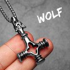 Wolf Hollow Cross Men Necklaces Stainless Steel Pendant Chain Women Fashion Jewelry Punk New In Accessories Gifts Wholesale