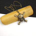 Movie Accessories Akg Pirates Of The Caribbean Aztec Gold Color Coin Necklace Retro Skull Pendant Punk Hip Hop Necklace