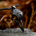 Viking Crow Skull Pendant — Stainless Steel
