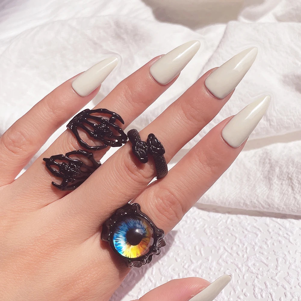 New Design Skull Crow Skull Ring Woodpecker Bird Men's Ring Punk Stylish Jewelry