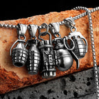 Grenade Stainless Steel Pendant Necklace