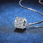 NeeTim Full Moissanite Diamond Necklace For Woman Pendant 925 Sterling Silver Necklace For Women Chain Party Bridal