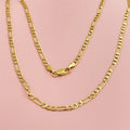 Luxury 24K 9999 Pure Gold real gold Men's and Women's 4MM 60cm 65cm 70cm Three-to-One Geometric Cuban Necklace