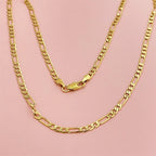 Luxury 24K 9999 Pure Gold real gold Men's and Women's 4MM 60cm 65cm 70cm Three-to-One Geometric Cuban Necklace
