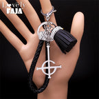 Iced Out Key Steel Pendant Ghost Tassel Crystal