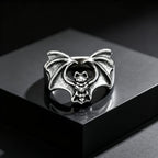 Fashion Gothic Bat Ring for Men, Non-fading Stainless Steel Creative Animal Rings, Punk Unique Design Finger Jewelry