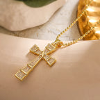 Cross Pendant Necklace — Gold-Tone