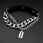Vintage Razor Blade Statement Bracelet — Stainless Steel