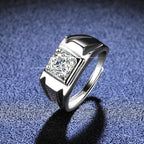 Classic Six-Prong Ring Men's 1ct Moissanite PT950 Platinum - 1ct moissanite, 6-prong design, understated luxury jewelry