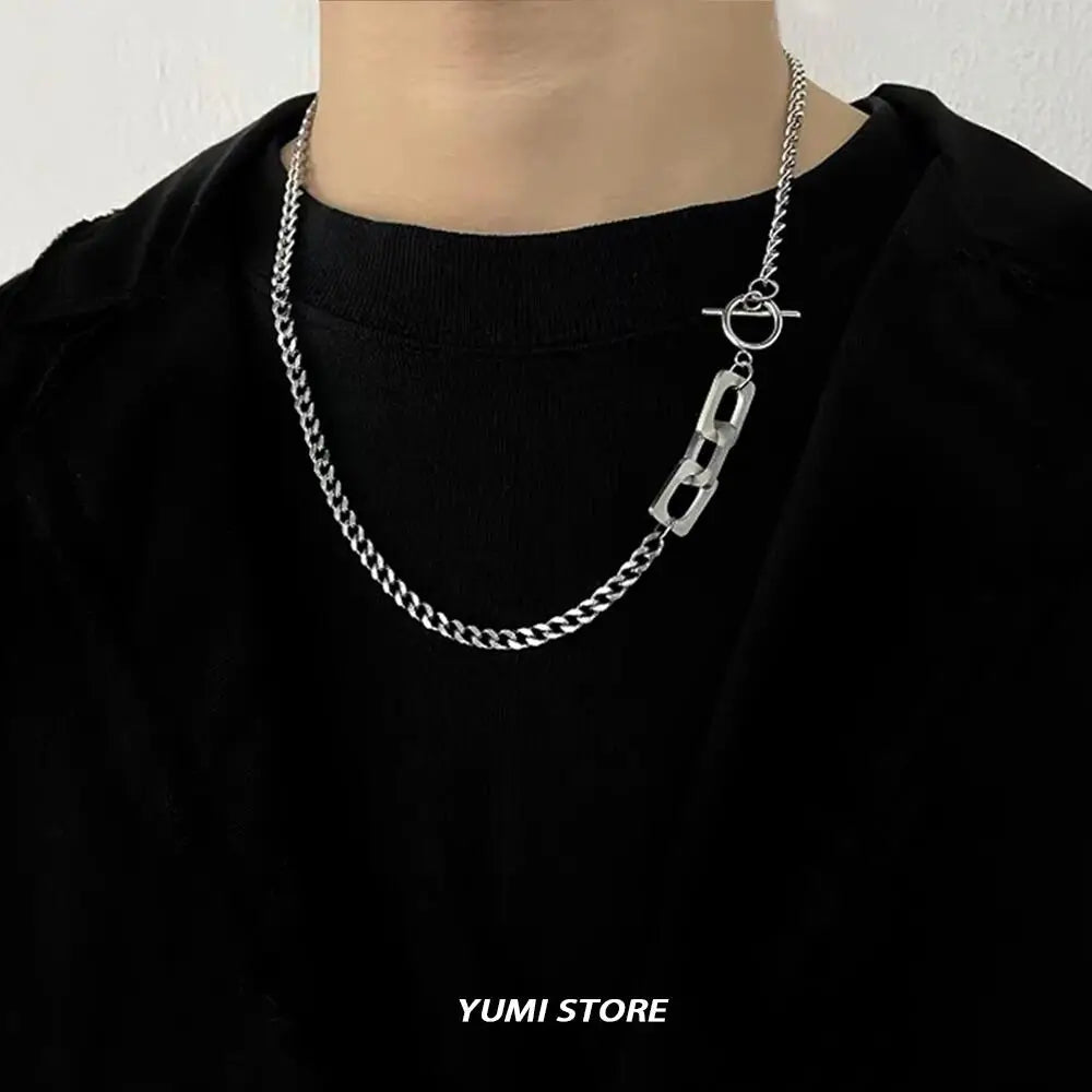 Trend Lock Necklace For Man Woman Hip Hop Titanium Steel OT Clavicle Chain Punk Jewelry Charm Unisex Accessories Wholesale