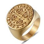 7/8/9/10/11/12 Retro Personality Letter Cross CSB Patterned Stainless Steel Ring Solid Waterproof Drop Shipping