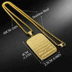 Stainless Steel Islam Religious Muslim Pendant Engraved Necklace for Women & Men Trendy All-match & Exquisite Jewelry