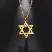 Star Pendant Necklace Gold-Tone Amulet David Kabbalah
