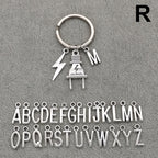 Fashion A-Z Letter Charm Lightning Bolt Plug Electrician Keychain for Electrical Worker Bag Car Keyring Gifts