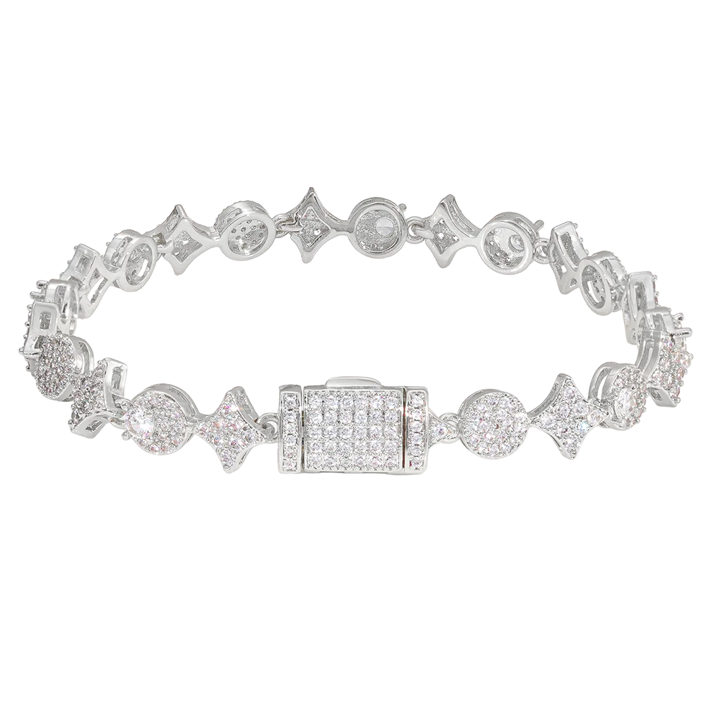 Tennis Bracelet Stainless Steel Round Cut Iced Out
