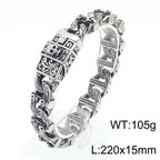 Fongten 22.5cm Bracelet For Men Stainless Steel Cross Cuban Chain Male Bangle Bracelets Brushed Shiny Multiple Color