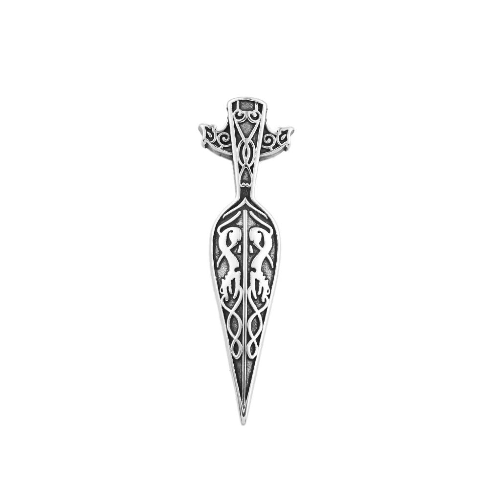 Odin Steel Pendant Nordic Viking Sword Spear Spartan