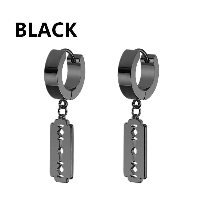 1 pair Fashion Simple Padlock Pendant Stainless steel lock Shaped Stud Earrings For Women Punk Hip Hop Style Ear