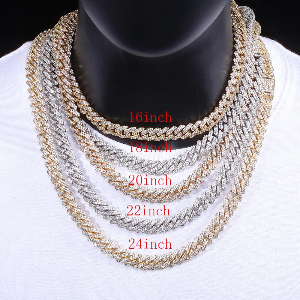 Iced Out Cuban Chain Necklace Stainless Steel 8-25MM