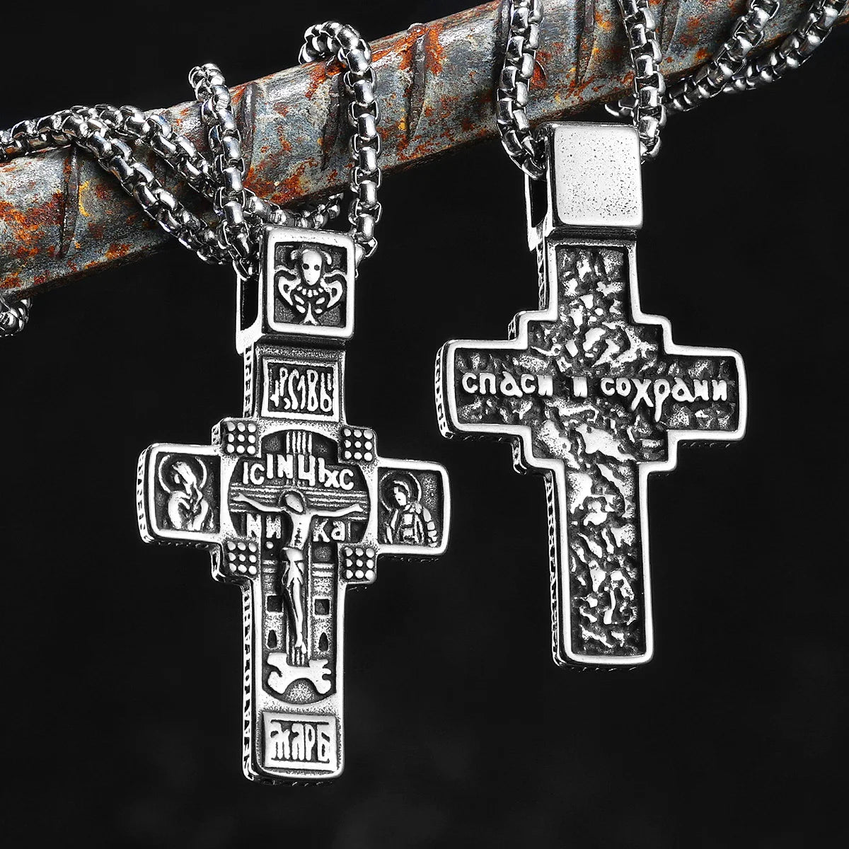 Jesus Cross Pendant Necklace — Stainless Steel
