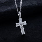 Iced Out Jesus Cross Pendant — 925 Silver