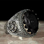 Milangirl Fashion Rings for Men Mighty Personality Dragon Ring Red Zircon Black Mens Ring Punk Jewelry