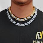 Iced Out Heart Cuban Chain Necklace Stainless Steel