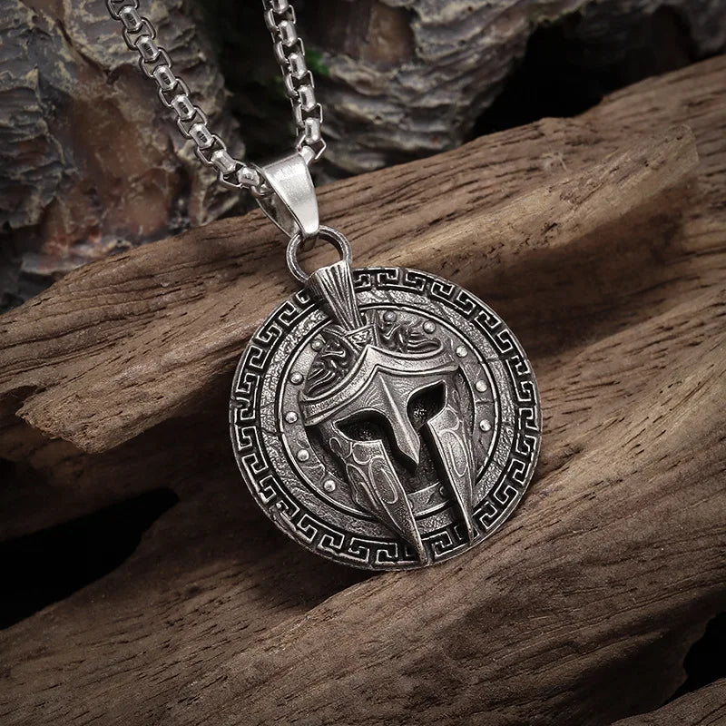 Spartan Warrior Stainless Steel Pendant Necklace