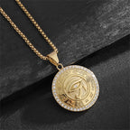 Ancient Egypt The Eye of Horus Pendant Gold Male Color Stainless Steel Zircon Round Necklace for Men Egyptian Jewelry Gift 2025