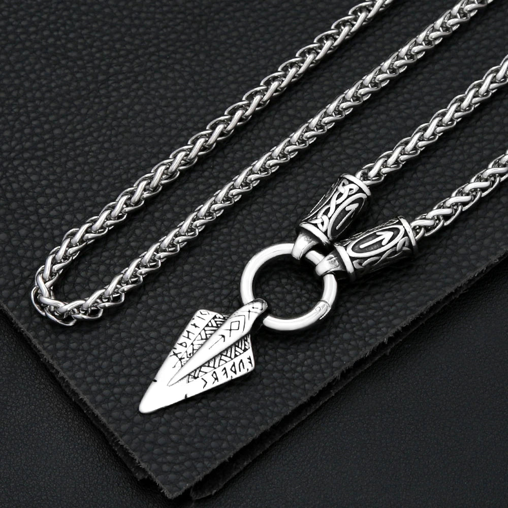 Fashion Vintage Viking Spear Pendant Stainless Steel Norse Rune necklaces For Men Women Unique Amulet Jewelry Gift Dropshipping