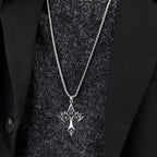 Cross Pendant Necklace Stainless Steel Minimal