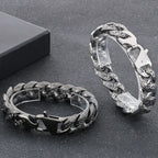 Retro 18MM Width Curb Cuban Link Chain Bracelet for Man Solid Stainless Steel Men's Bracelets Jewelry Accessories Gifts