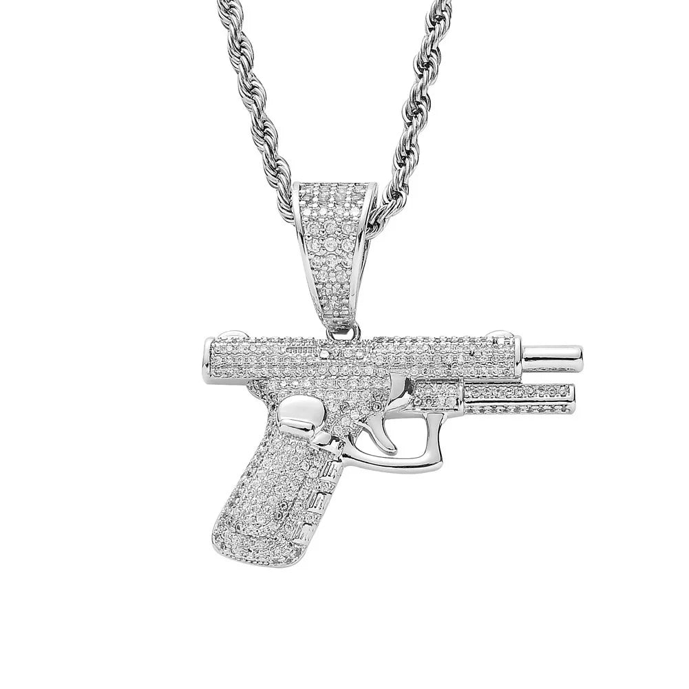 Pistol Steel Pendant Retro
